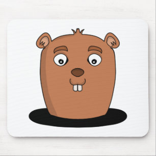 Beaver coming out of a hole mouse pad