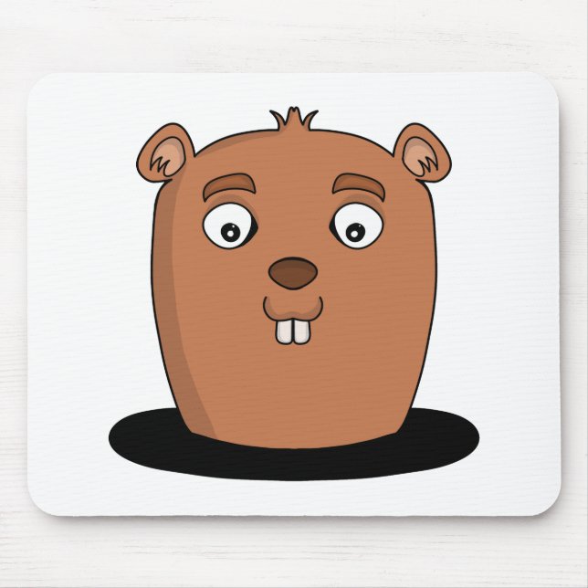 Beaver coming out of a hole mouse pad (Front)