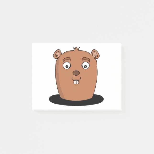 Beaver coming out of a hole post-it notes (Front)