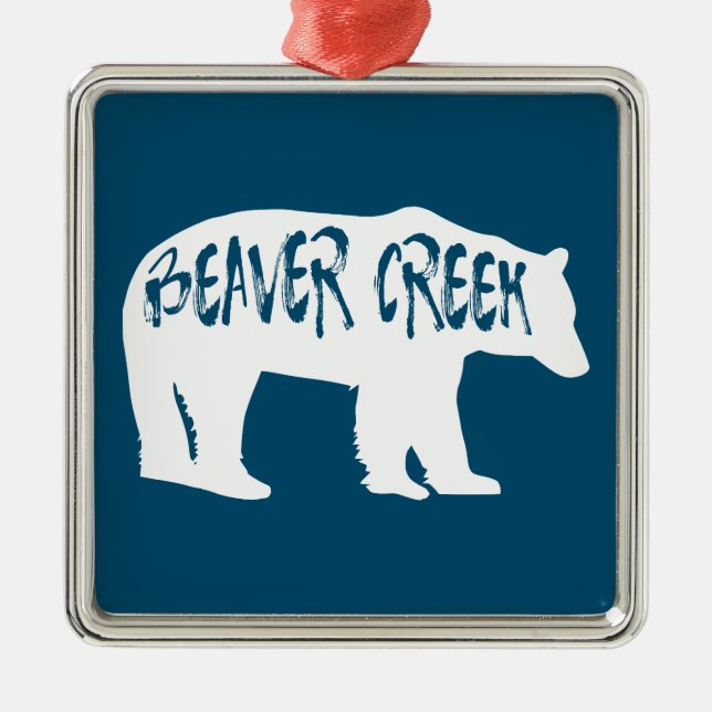 Beaver Creek Colorado Bear Metal Ornament (Front)