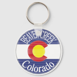 Beaver Creek Colorado circle flag keychain