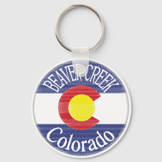 Beaver Creek Colorado circle flag keychain (Front)