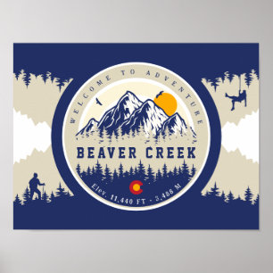 Beaver Creek Colorado Flag Mountain Ski Souvenir Poster