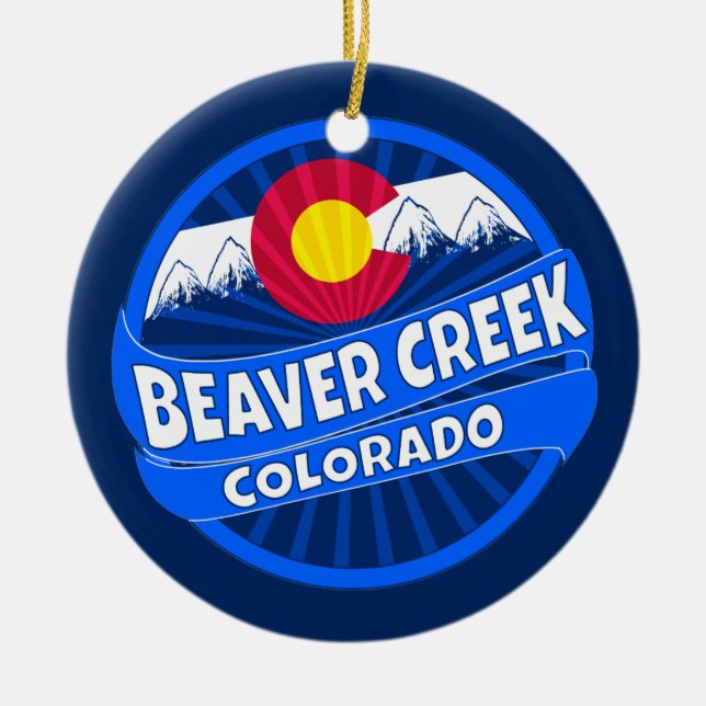 Beaver Creek Colorado mountain burst ornament (Front)