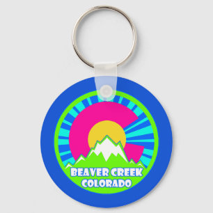 Beaver Creek Colorado neon mountains keychain