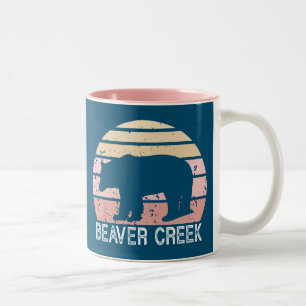Beaver Creek Colorado Retro Bear Two-Tone Coffee Mug