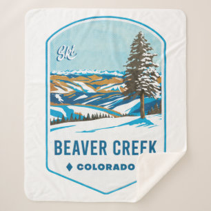 Beaver Creek Colorado Ski Badge Sherpa Blanket