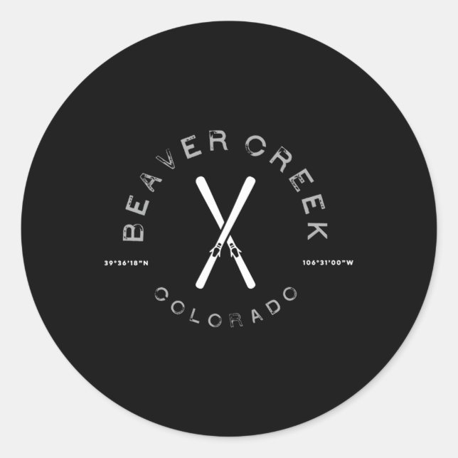 Beaver Creek Colorado Ski Classic Round Sticker (Front)