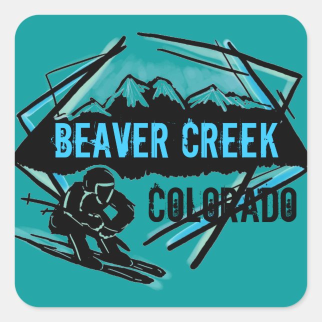 Beaver Creek Colorado ski teal stickers (Front)