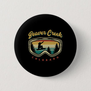 Beaver Creek Colorado Vintage Color Snowboard Skii 2 Inch Round Button