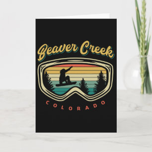 Beaver Creek Colorado Vintage Color Snowboard Skii Card