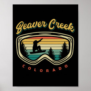 Beaver Creek Colorado Vintage Color Snowboard Skii Poster