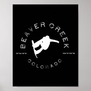 Beaver Creek Retro Vintage Graphic Snowboard Poster