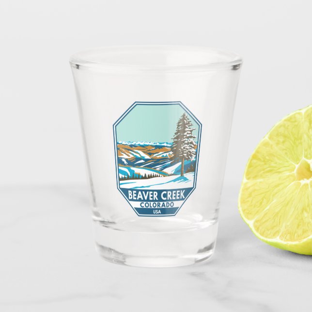 Beaver Creek Ski Area Winter Colorado Shot Glass (Front)
