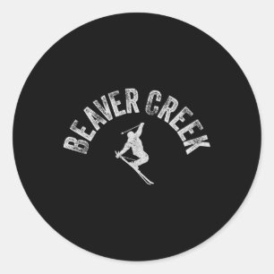 Beaver Creek Ski Vintage Skiing Retro Style Classic Round Sticker