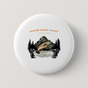 Beaver Creek Valley State Park Retro Vintage Fishi 2 Inch Round Button