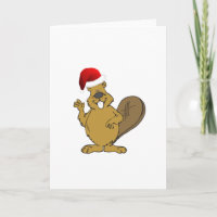 Beaver cute santa hat