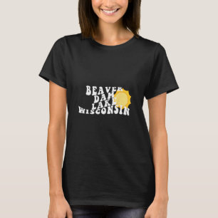 Beaver Dam Lake Wisconsin Wi Retro Wavy Souvenir V T-Shirt