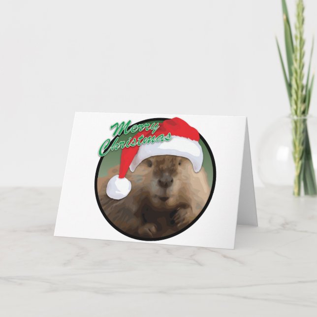 Beaver de Noël - Carte de voeux, Standard (Devant)