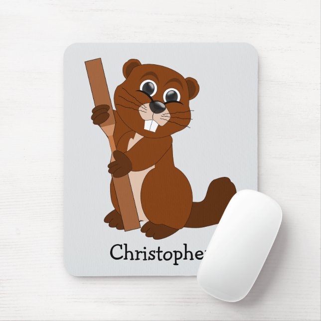 Beaver Design Mouse Pad (With Mouse)
