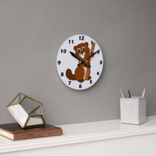 Beaver Design Round Clock