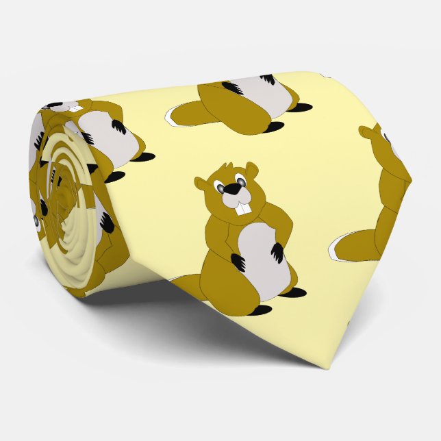 Beaver Design Tie (Rolled)