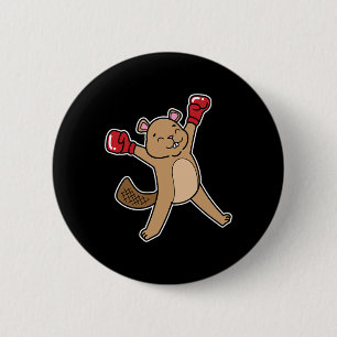 Beaver Does Boxing 2 Inch Round Button