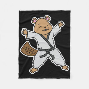 Beaver Does Karate Fleece Blanket