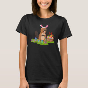 Beaver Easter Egg Hunting Bunny Beaver Easter Sund T-Shirt