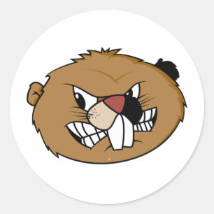 Beaver Face Classic Round Sticker