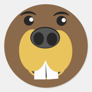 Beaver Face Classic Round Sticker