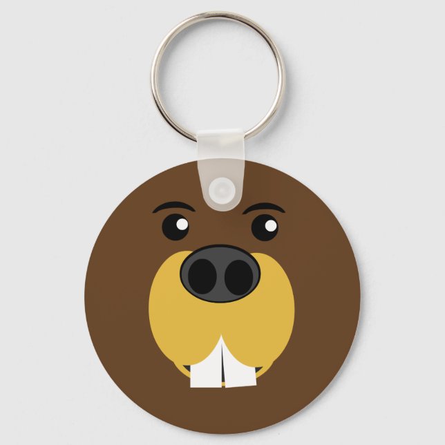 Beaver Face Keychain (Front)