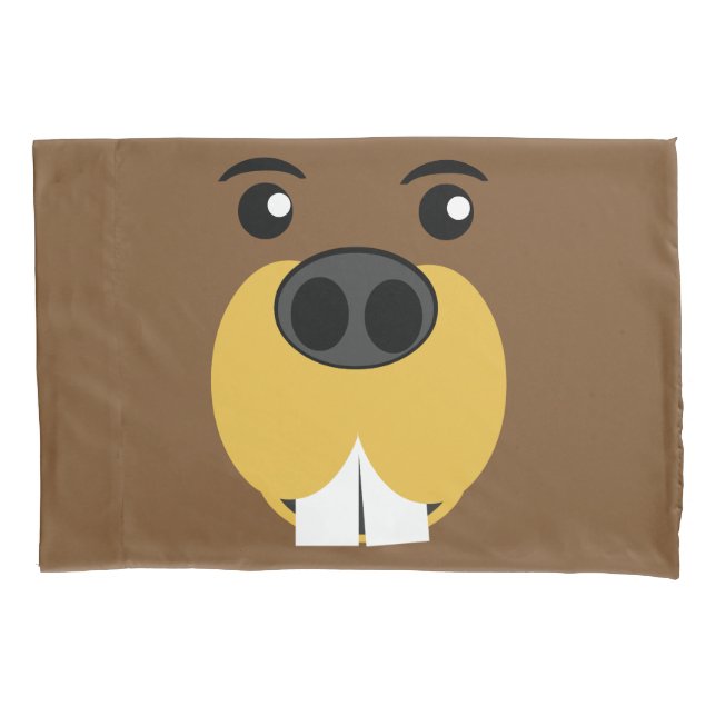 Beaver Face Pillowcase (Front)