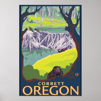 Beaver Family - Corbett, Oregon Poster