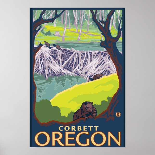 Beaver Family - Corbett, Oregon Poster (Front)