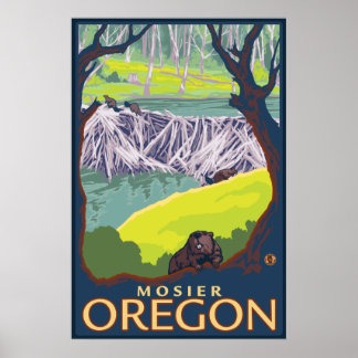 Beaver Family - Mosier, Oregon Poster