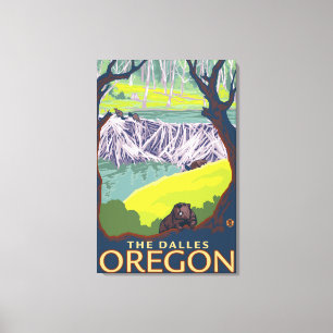 Beaver Family - The Dalles, Oregon Canvas Print