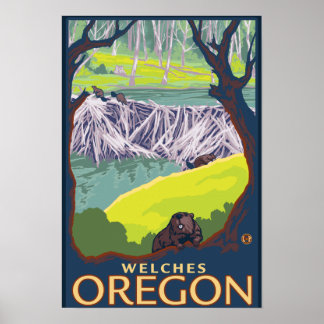 Beaver Family - Welches, Oregon Poster