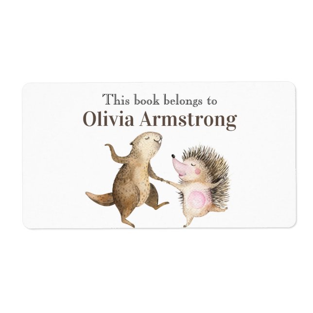 Beaver & Hedgehog Livre Personnalisé Appartient À (Devant)