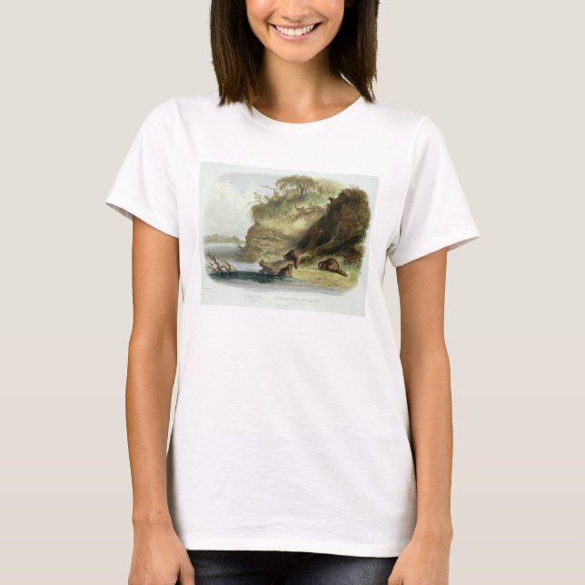 Beaver Hut on the Missouri, plate 17 from volume 1 T-Shirt (Front)