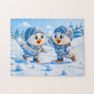 Beaver Ice Bathing in a Striped Swimsuit Jigsaw Puzzle