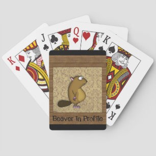 Beaver in Profile Playing Cards