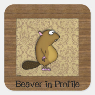 Beaver in Profile Square Sticker