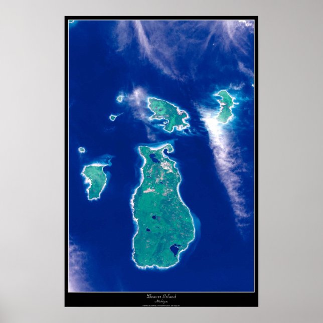 Beaver Island, Michigan satellite poster (Front)