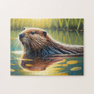 Beaver Jigsaw Puzzles Digital Painting