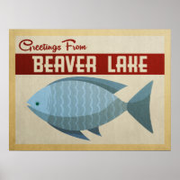 Beaver Lake Blue Fish Vintage Travel