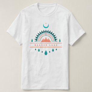 beaver lake rainbow boho moon T-Shirt