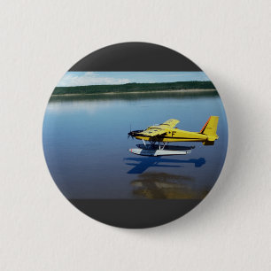 Beaver, landing on river 2 inch round button