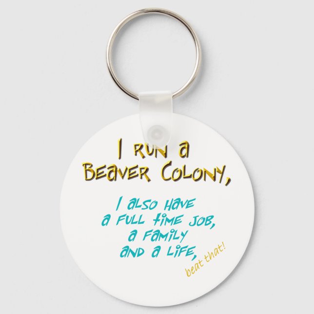 beaver leader turquoise keychain (Front)