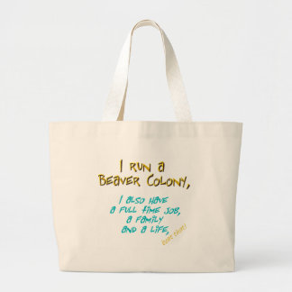 beaver leader turquoise large tote bag